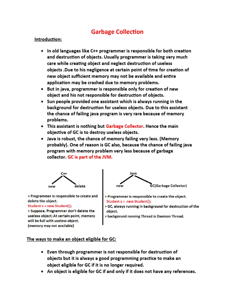 Garbage Collection | PDF | Method (Computer Programming) | Java ...