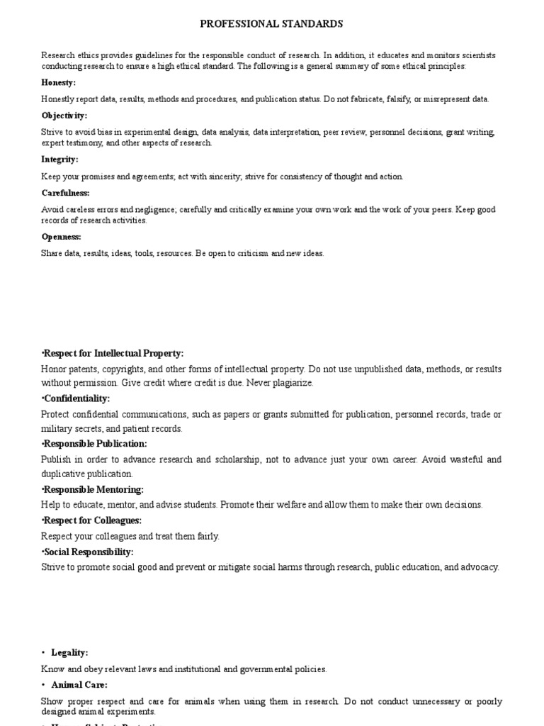 Professional Standards PDF Intellectual Property Science