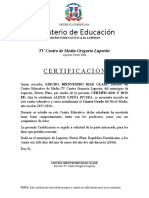 Certificacion de Educacion