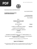 Rihan v. EY Global Ltd and Others Approved Judgment 17 April 2020