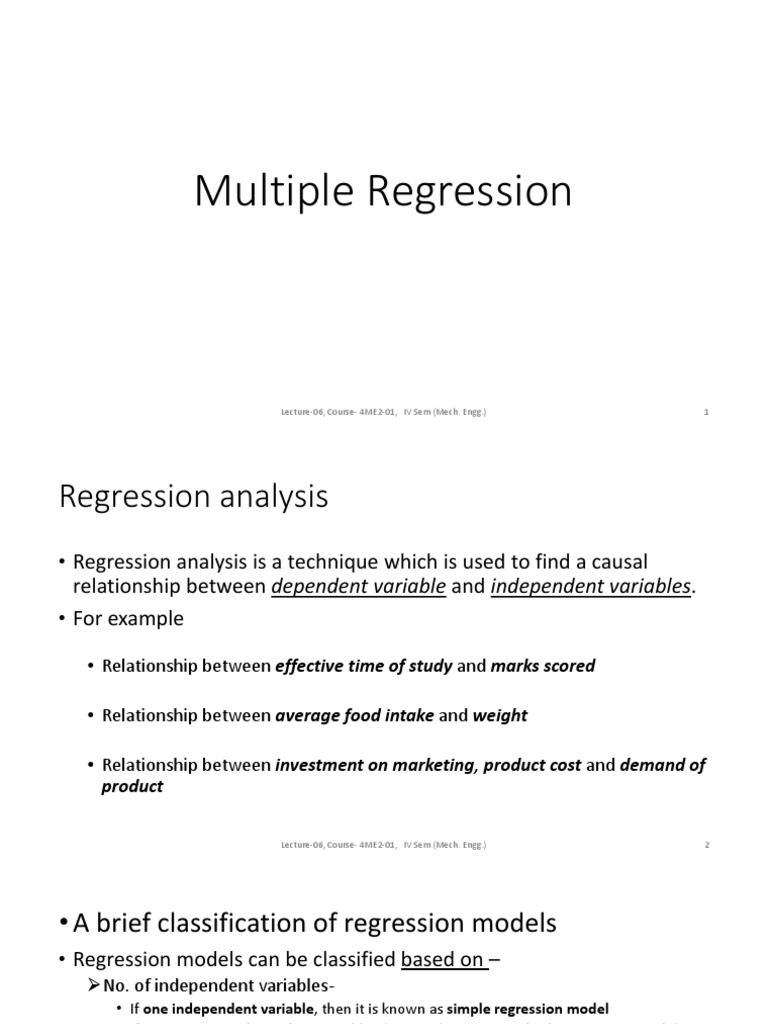 Types of Regression Models Explained | PDF | Regression Analysis ...