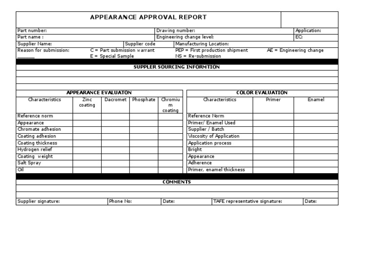 Format 11 Appearance Approval Report PDF