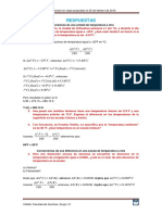 Termodinámica ejercicios conversión unidades temperatura