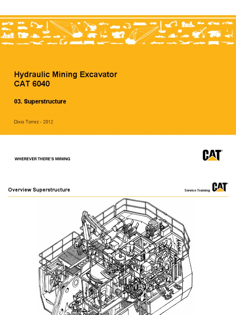 Hydraulic Mining Excavator CAT 6040: 03. Superstructure | PDF | Pump ...