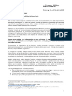 Petición de ciclovías temporales a Instituto de Movilidad de Nuevo León