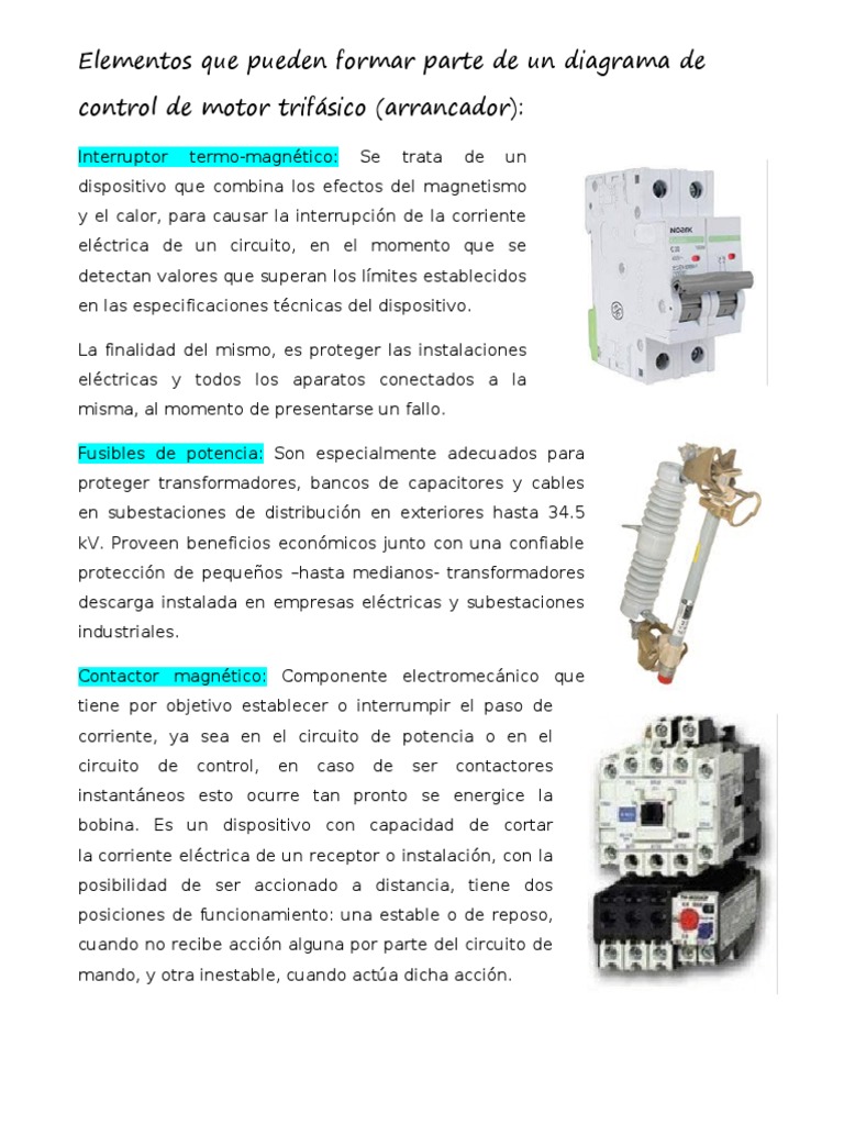 Elementos de Motor Trifásico | PDF | Relé Corriente eléctrica