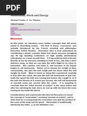 Work Energy Momentum Momentum Physics