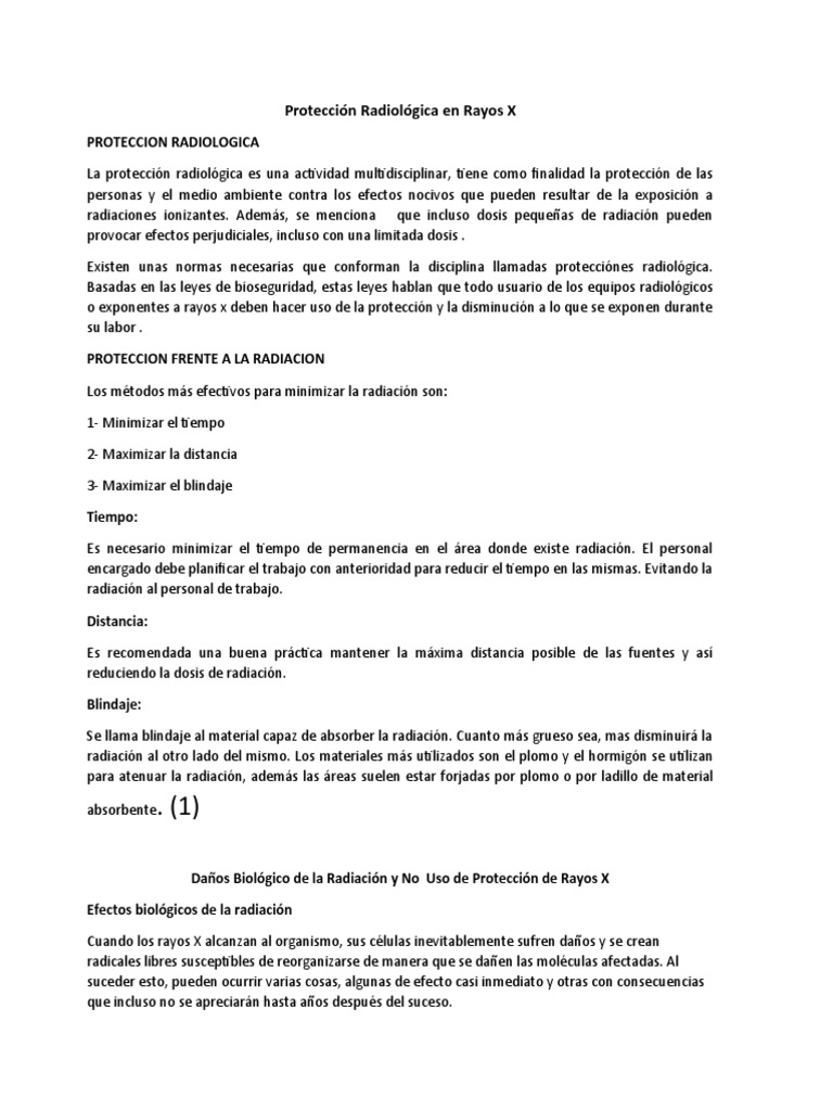 Protección Radiológica en Rayos X | PDF | Radiación ionizante
