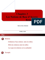 Chapitre 3 Les Notions de Base D'access Relation