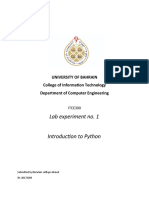 Lab Experiment No. 1: University of Bahrain College of Information Technology Department of Computer Engineering