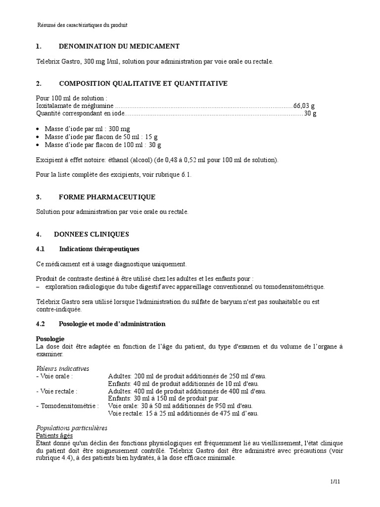 Composition et utilisation de Telebrix Gastro | PDF | Thyroïde | Allergie