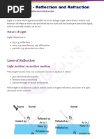 Light - Reflection and Refraction: Laws of Re Ection