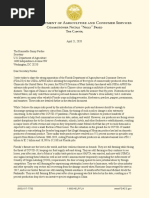 Commissioner Fried Letter To USDA On Chinese Citrus Imports