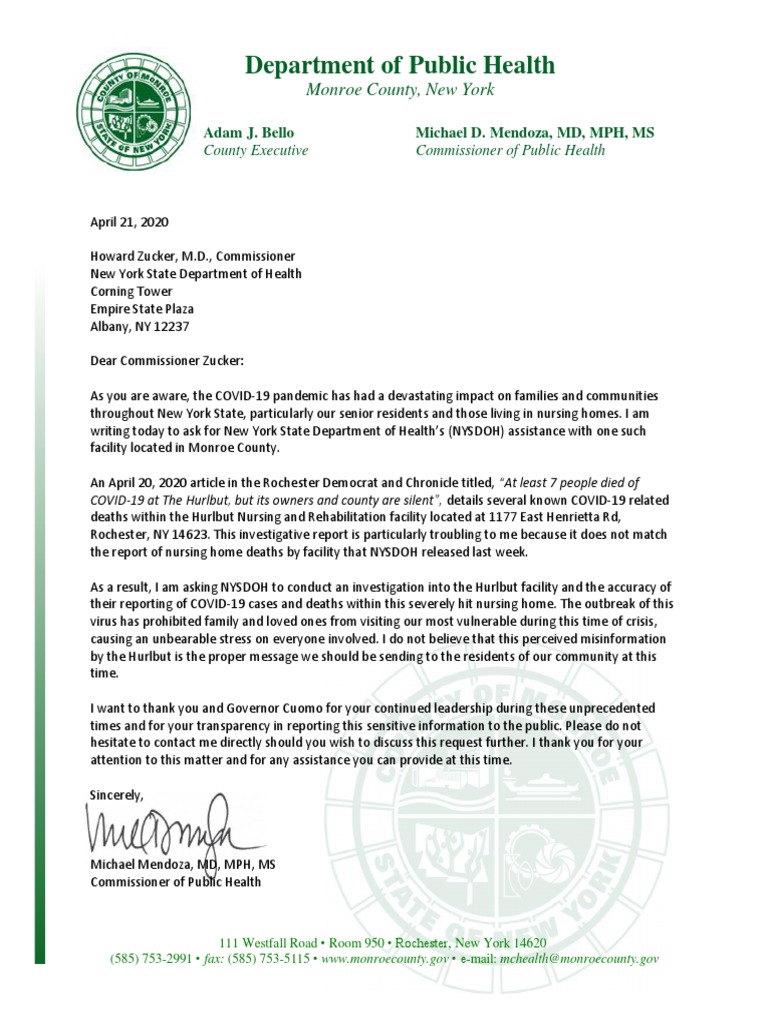 Investigation Request on Hurlbut Nursing Home | PDF