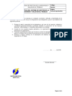 POLÍTICA DE SST OHSAS y 29783