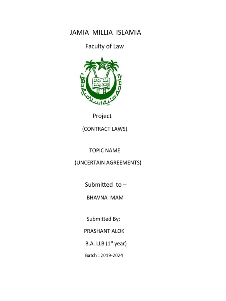 Uncertain Agreements in Contract Law | PDF | Private Law | Government