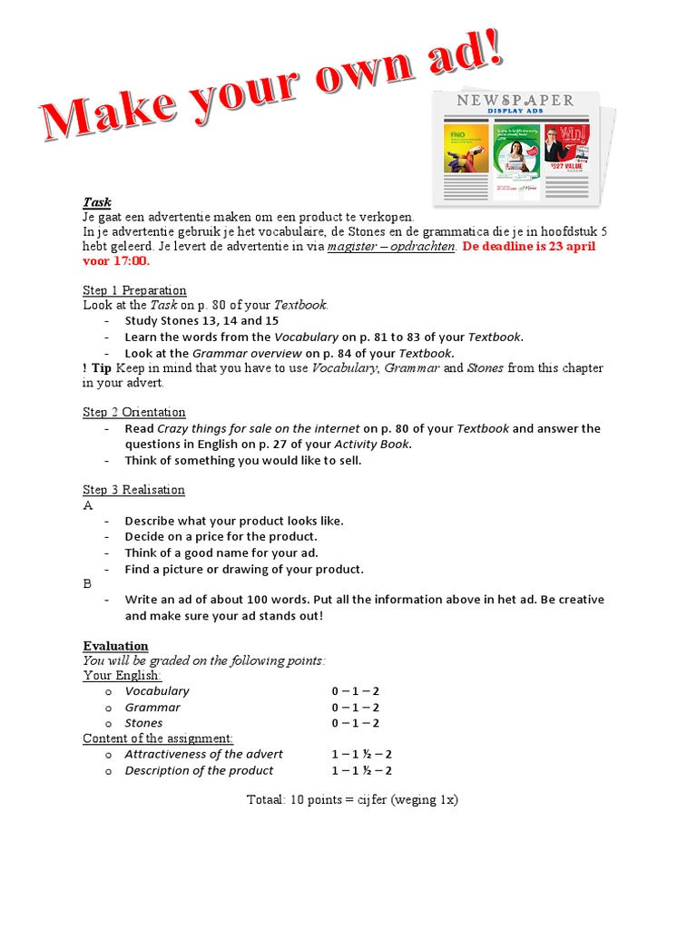Make your own ad pdf