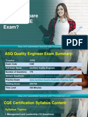 ASQ Certified Quality Engineer CQE Exam Q&A PDF+SIM 
