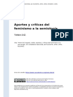 TANIA DIZ (2005) - Aportes y Criticas Del Feminismo A La Semiologia PDF