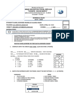 Remedial Exam 2019 - 2020: Match Your Answer On The Each Answers Chart