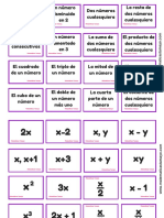 Poster Tarjetas Lenguaje Algebraico PDF