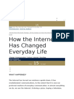 How the Internet Has Changed Everyday Life