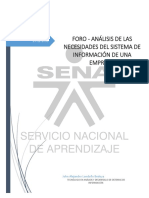 Foro - Análisis de Las Necesidades Del Sistema de Información de Una Empresa PDF