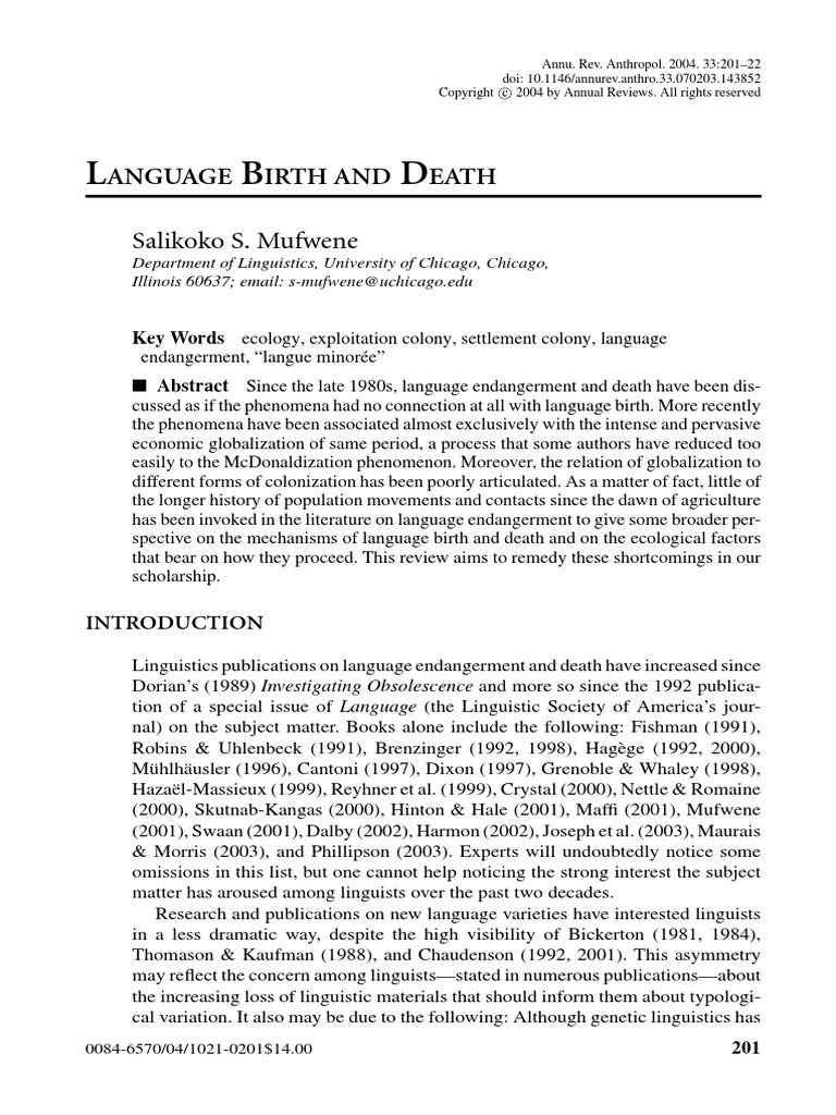Language Birth and Death | PDF | Languages | Language Arts & Discipline
