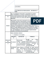 Calculo de Índices de Prevalencia, Incidencia y Ausentismo