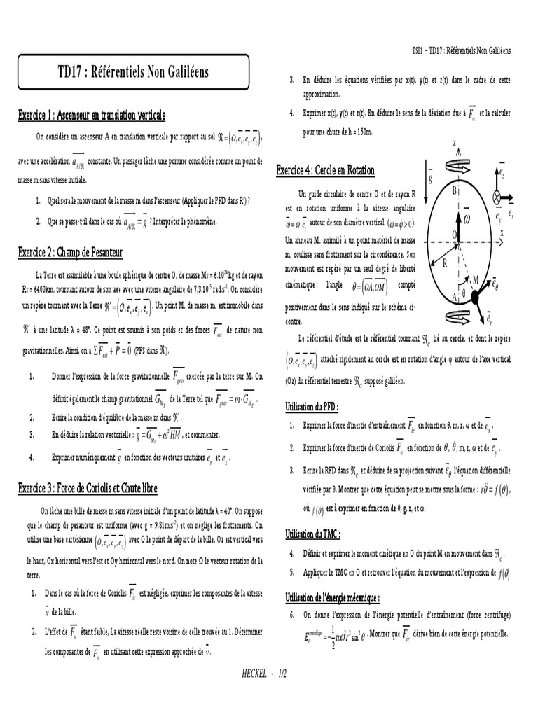 Référentiels Non Galiléens en Mécanique PDF Mouvement de rotation — free download
