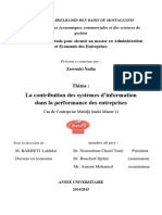 La Performance Et Les SI Memoire Master PDF