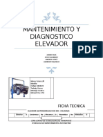 Mantenimiento Y Diagnostico Elevador: Ficha Tecnica