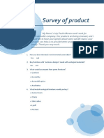 Survey of Product: Yes Not