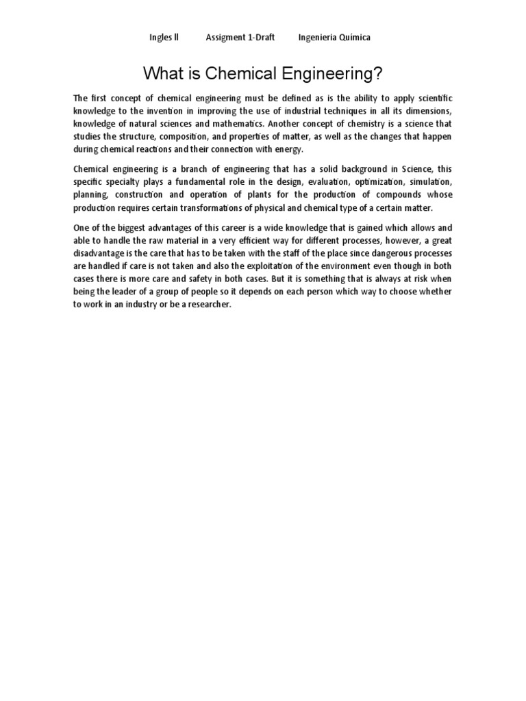 What Is Chemical Engineering PDF