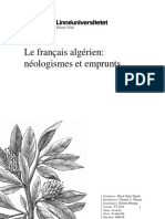 Le français algérien: néologismes et emprunts