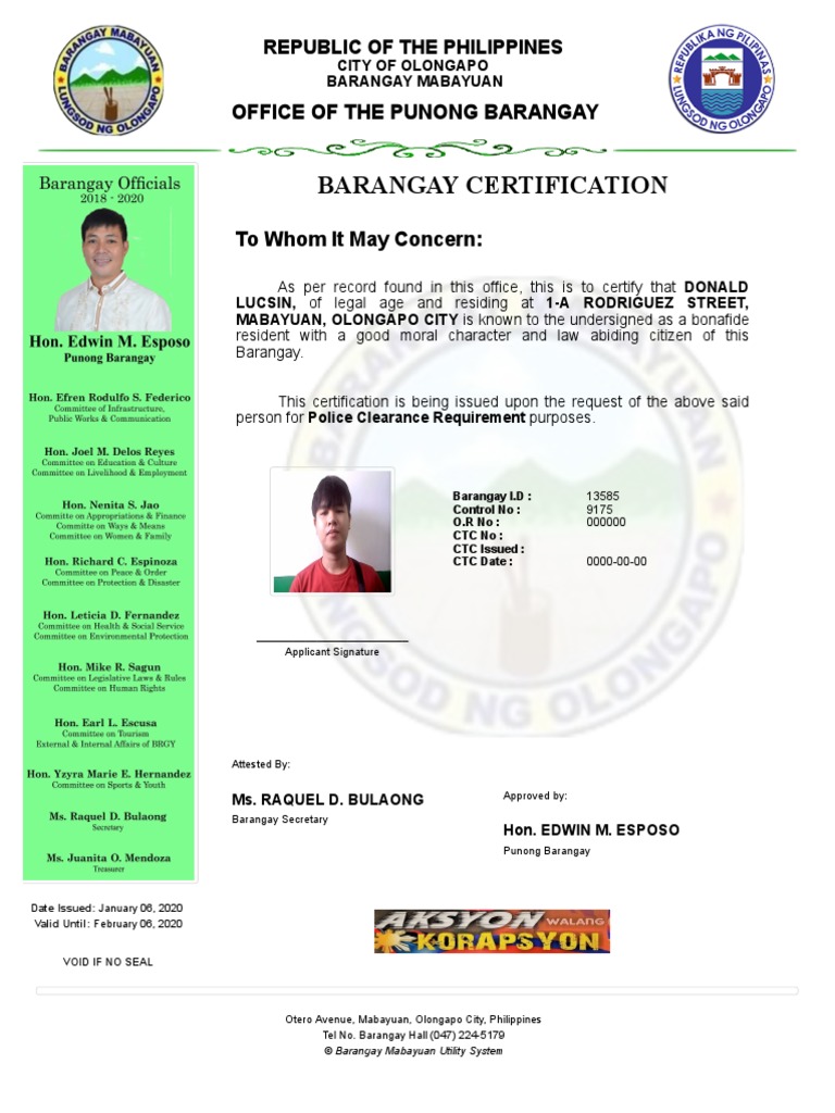 Certificate Residency PDF PDF Government Information Government
