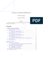 Draft: Lectures On Effective Field Theory
