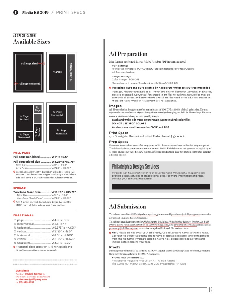 PM - MediaKit - 2019 - Print Specs | PDF | Adobe Photoshop | Printing