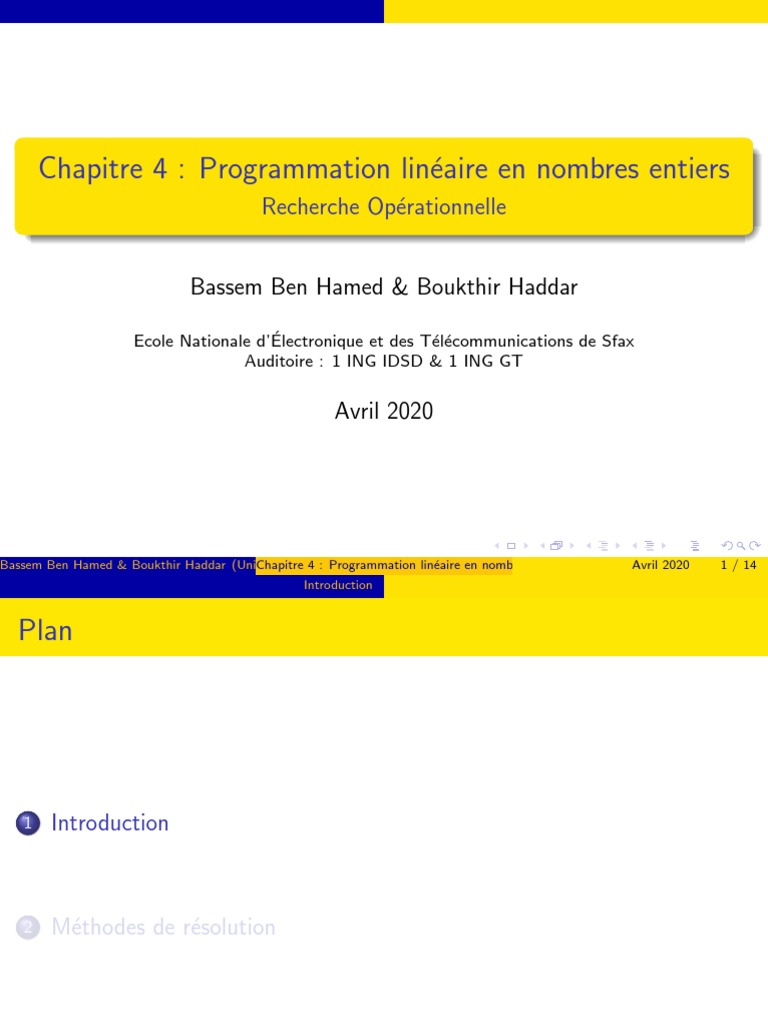 Programmation Linéaire Entière | PDF | Optimisation linéaire | Analyse ...