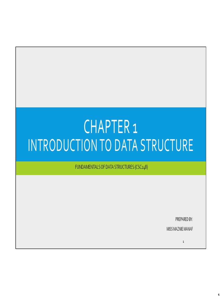 Chapter 1 - Introduction To Data Structure PDF | PDF | Class (Computer ...
