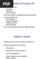 Summary of Lecture #2: Gaussian Filters For