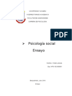 Psicología Social Ensayo: Universidad Yacambu Vicerrectorado Academico Facultad de Humanidades Carrera de Psicologia