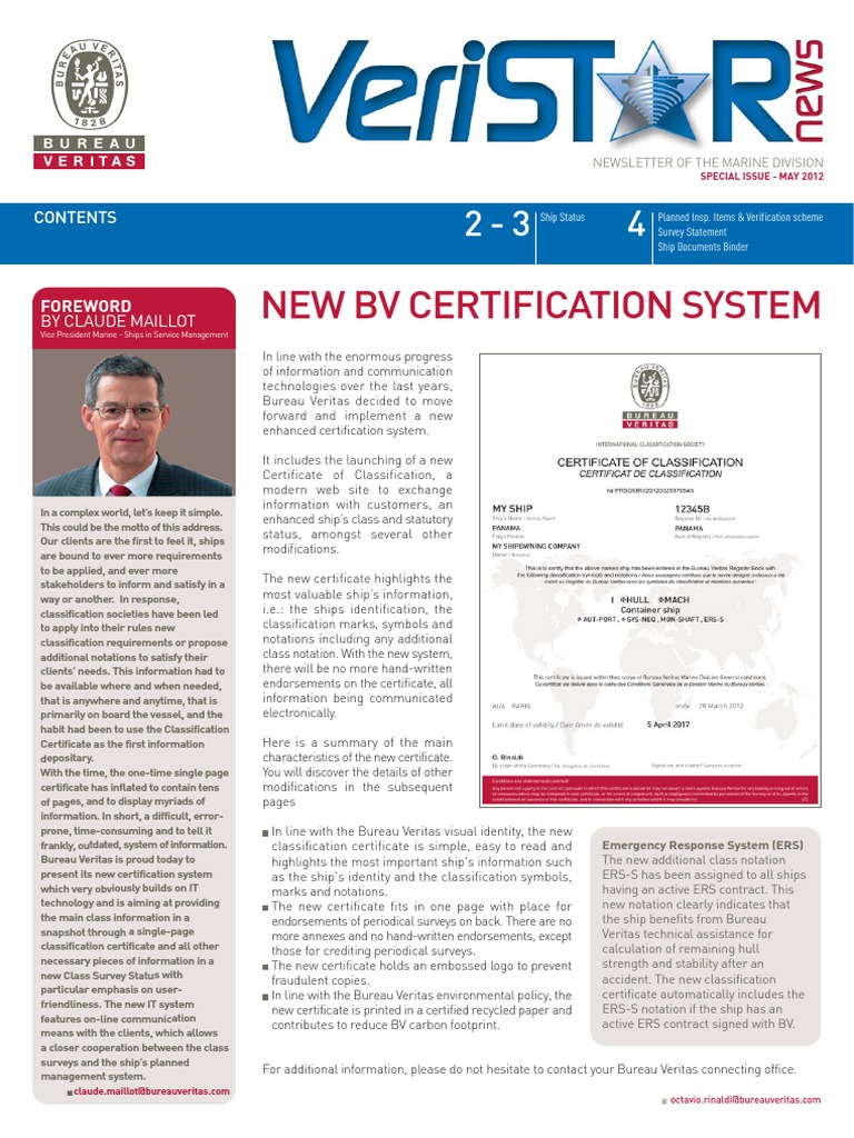 New BV Certification System: Foreword | PDF | Ships