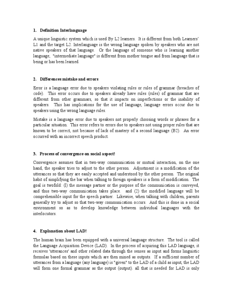 Understanding Interlanguage and L2 Acquisition | PDF | Second Language ...