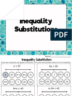 One Step Inequality Substitution FREEBIE