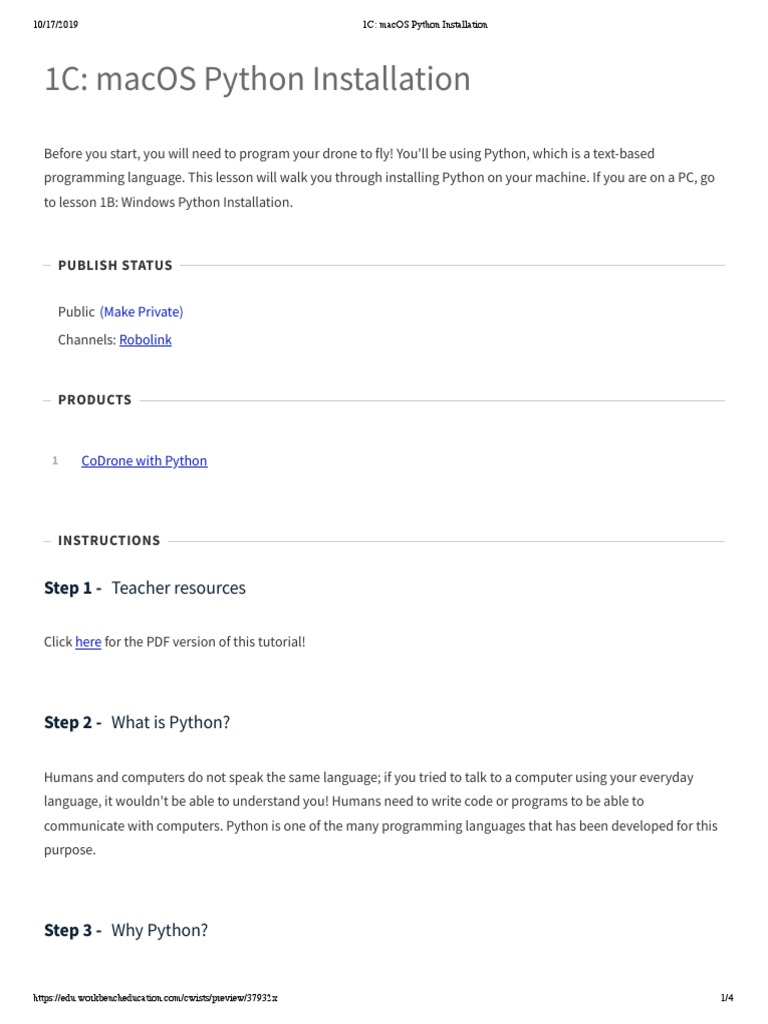 1C - macOS Python Installation | PDF | Computing And Information ...