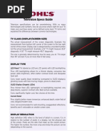 Television Specs Guide: TV Class (Display/Screen Size)