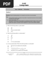 CLEP College Algebra PDF | PDF | Fraction (Mathematics) | Quadratic Equation