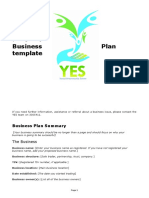 YES Business Plan Template Sample