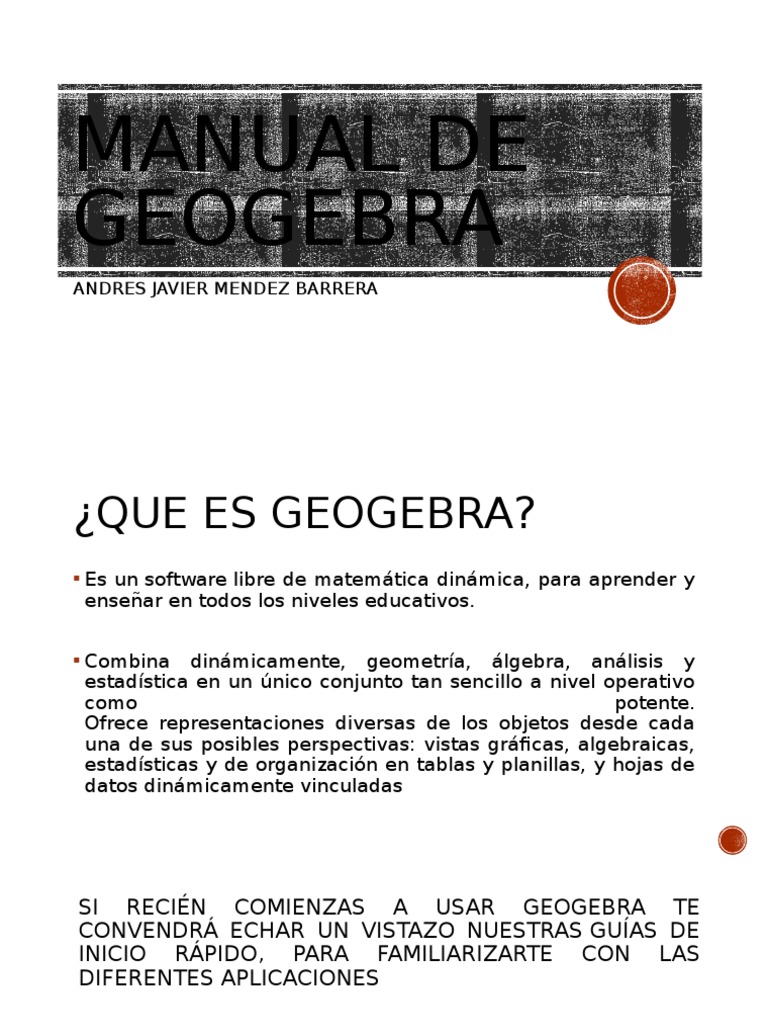 Manual de Geogebra | PDF | Matriz (Matemáticas) | Geometría